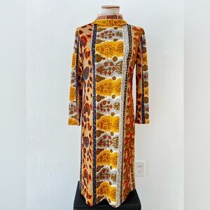 Vintage L’AIGLON mod gogo shift dress with abstract print long sleeves